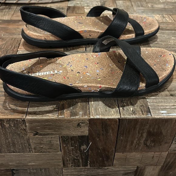 Merrell Napa Valley Slingback Leather Cork Sandals  Dark Malbec Size 8 - Picture 8 of 9